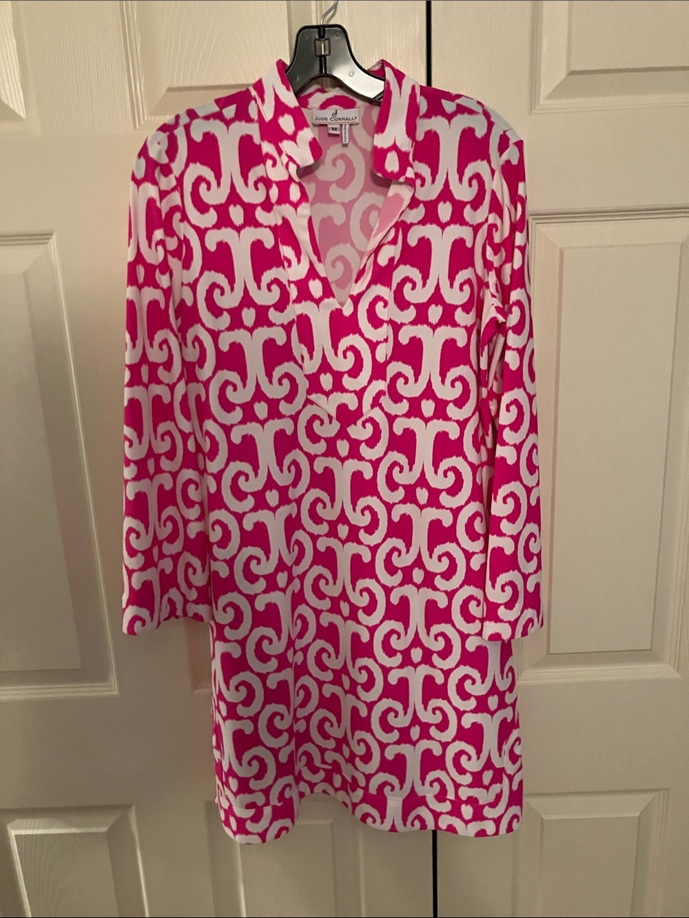 Jude Connally Hot Pink and White Long Sleeve Tunic